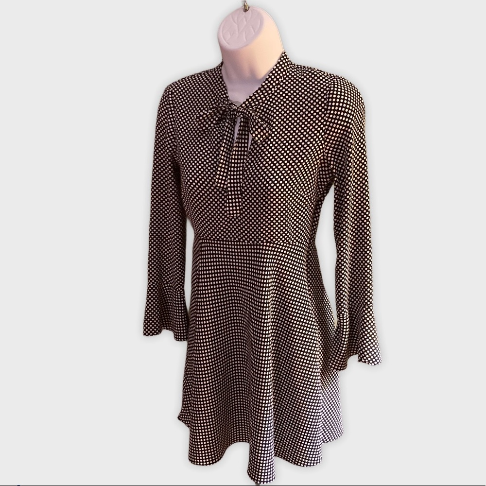 Polka Dot Zara Dress with Bow keyhole neck